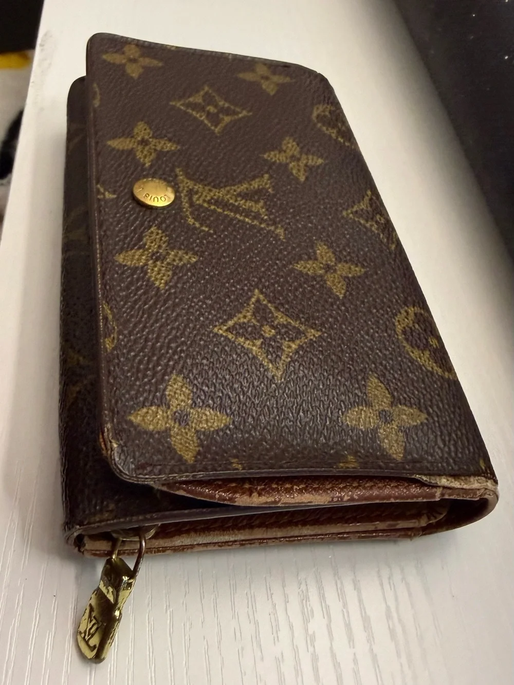 Louis Vuitton Monogram Snap Continental Wallet in Brown and Gold